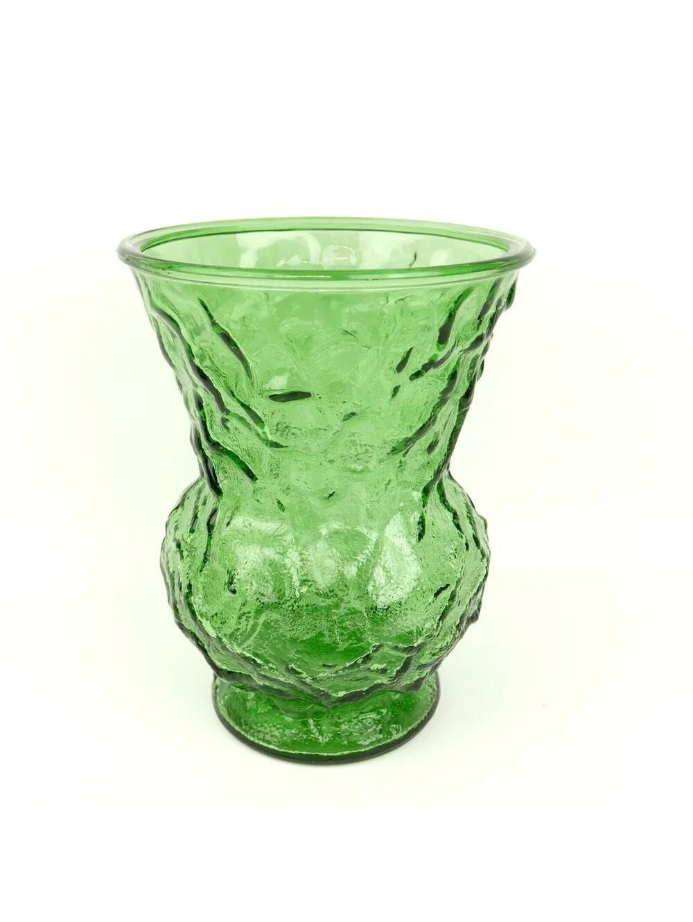 Vintage EO Brody G109 Emerald Green Crinkle Glass Vase MCM Cleveland USA 8